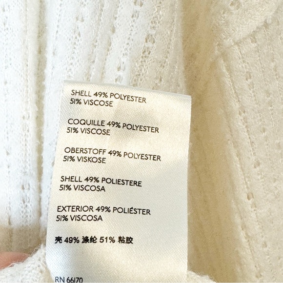 Anthropologie Ivory Maeve Addie Ruffled Hacci Cowl-neck Sweater Top Small - Picture 5 of 7